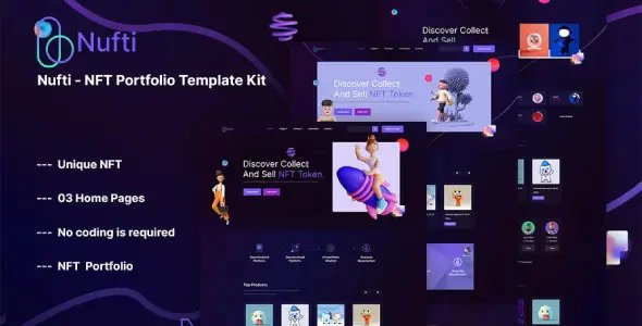 Nufti – NFT Collections Elementor Template Kit