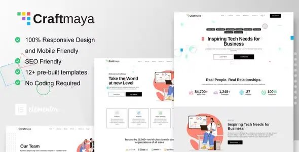 CraftMaya – IT Solutions & Services Company Elementor Template Kit